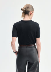 T-Shirt in Fine Cashmere - Black - CO Collections